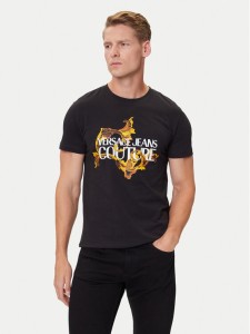 Versace Jeans Couture T-Shirt 79GAHE02 CJ00E Czarny Regular Fit