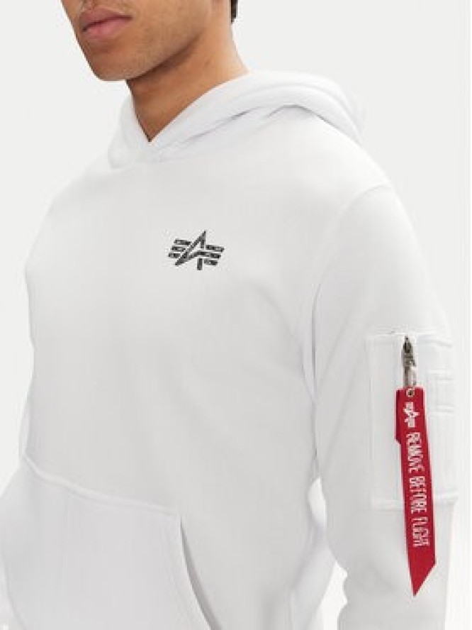 Alpha Industries Bluza Signature Back Print 148341 Biały Regular Fit