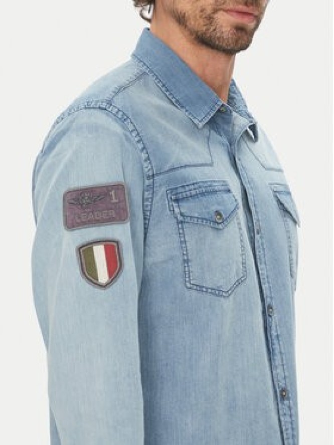 Aeronautica Militare Koszula jeansowa 251CA1281CT3527 Błękitny Regular Fit
