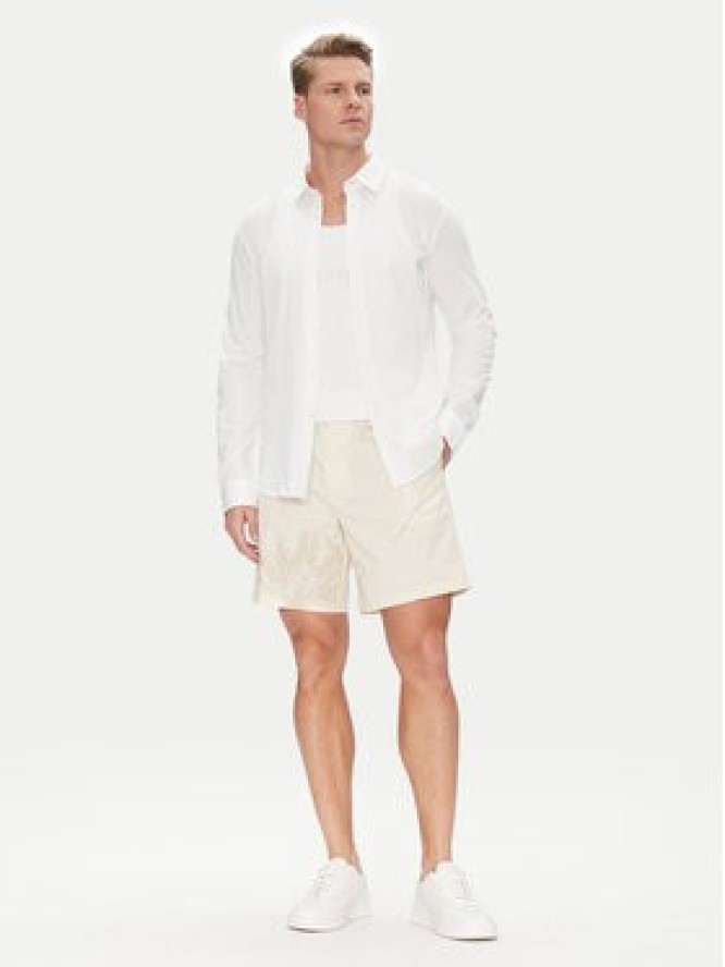 BOSS Szorty materiałowe C-Karlos 50538839 Écru Regular Fit