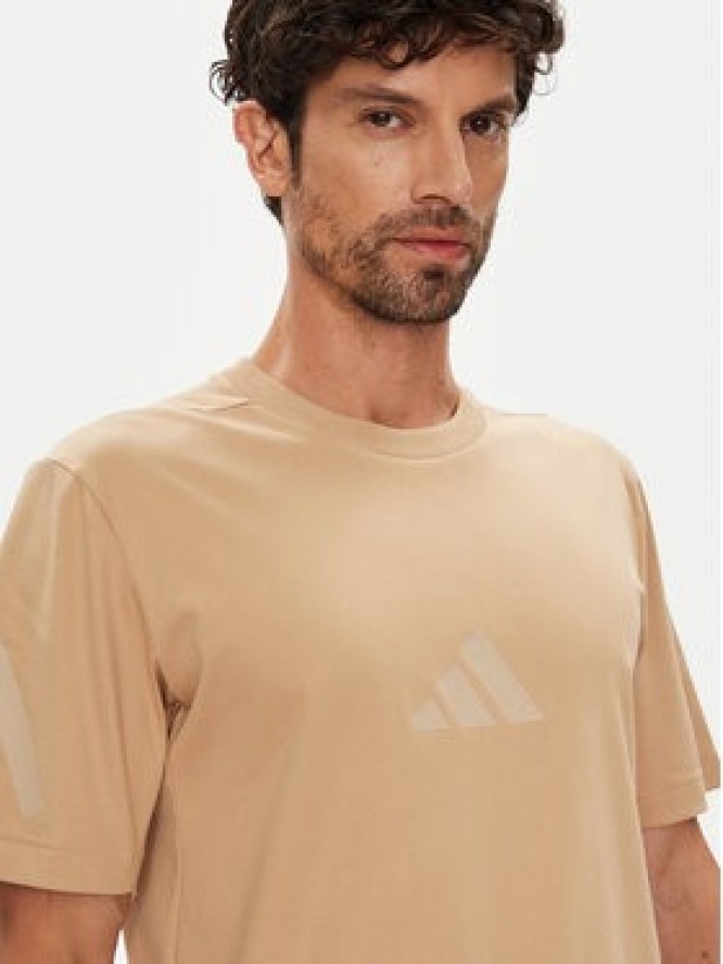 adidas T-Shirt Z.N.E. JW4737 Beżowy Regular Fit