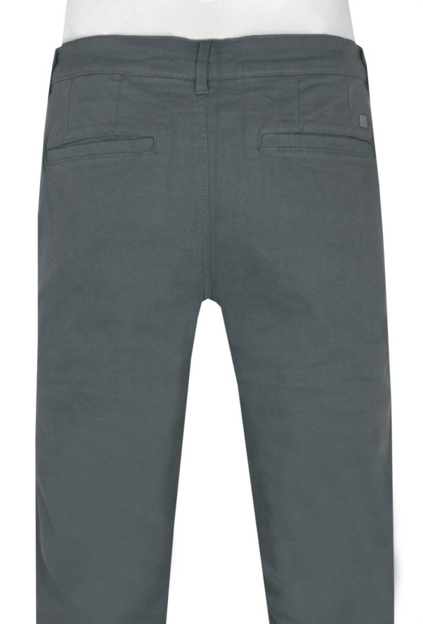 Męskie Spodnie Bawełniane (Chinos) - Pako Jeans - Ciemny Popiel