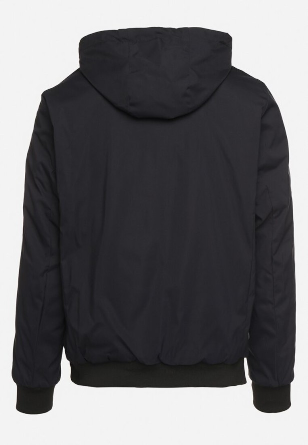 Granatowa Kurtka Wiatrówka z Kapturem i Ściągaczami Lorendriah