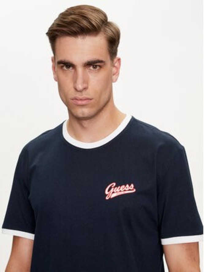 Guess Jeans T-Shirt M4YI43 K8FQ4 Granatowy Regular Fit