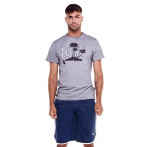 Męski t-shirt z efektem wyblakłej palmy plażowej