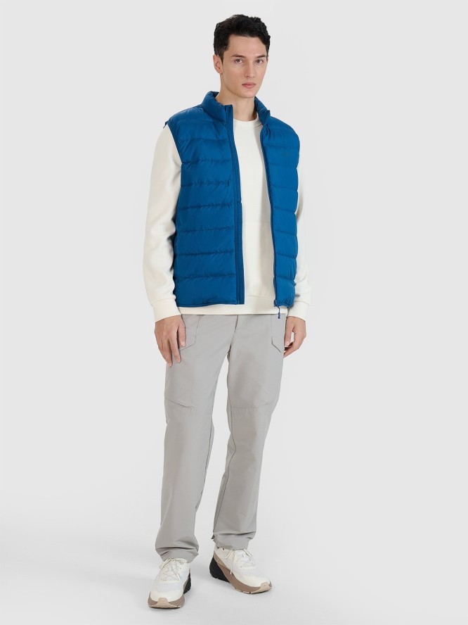 4F Bezrękawnik puchowy z wypełnieniem naturalnym męski - niebieski L