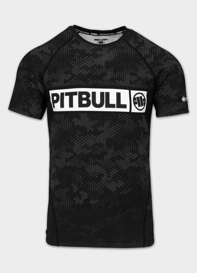 Męska Koszulka Rashguard PITBULL treningowa techniczna HEX CAMO HILLTOP