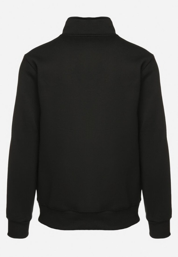 Czarna Bluza Rozpinana z Bawełną i Ściągaczami Besilena