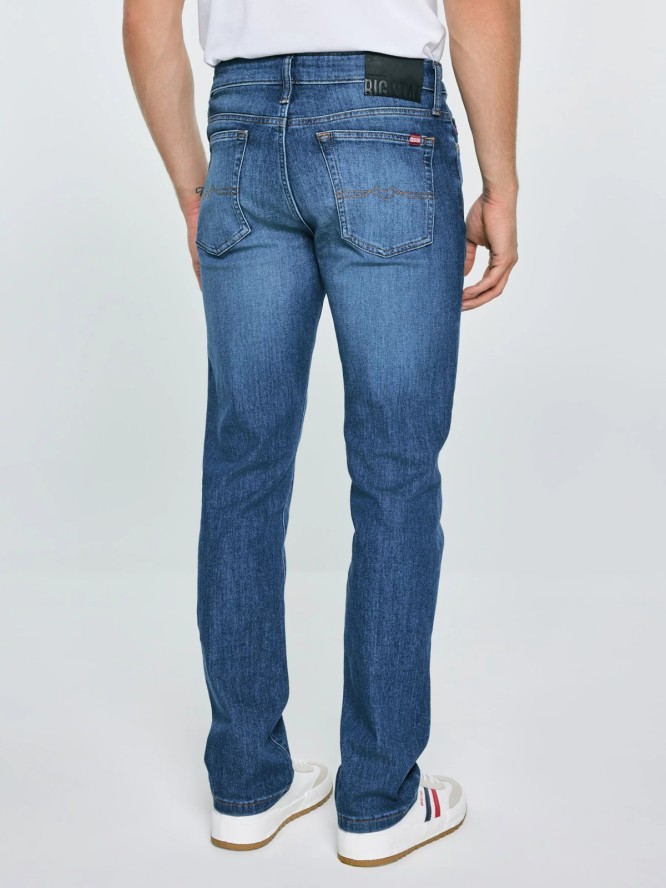 Jeansy męskie dopasowane granatowe Terry High Waist 552