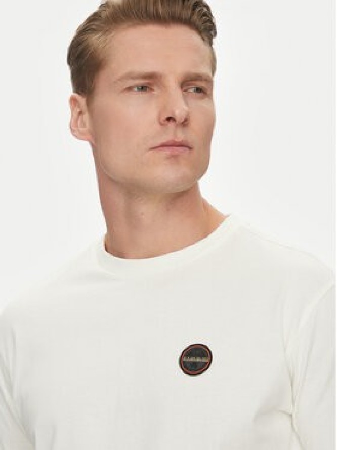 Napapijri T-Shirt S-Badge NP0A4I3N Biały Regular Fit
