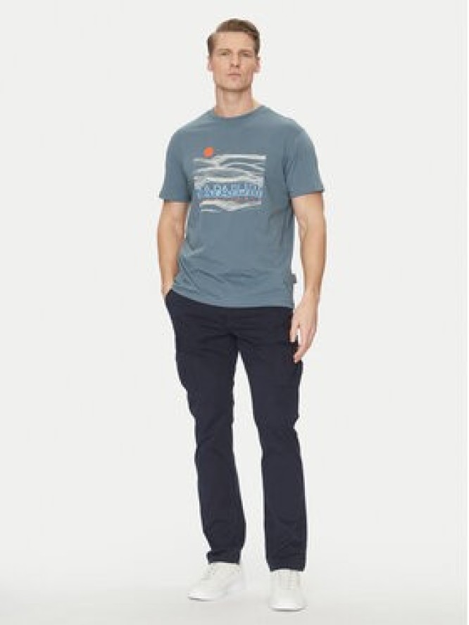Napapijri T-Shirt S-Buti NP0A4INM Niebieski Regular Fit
