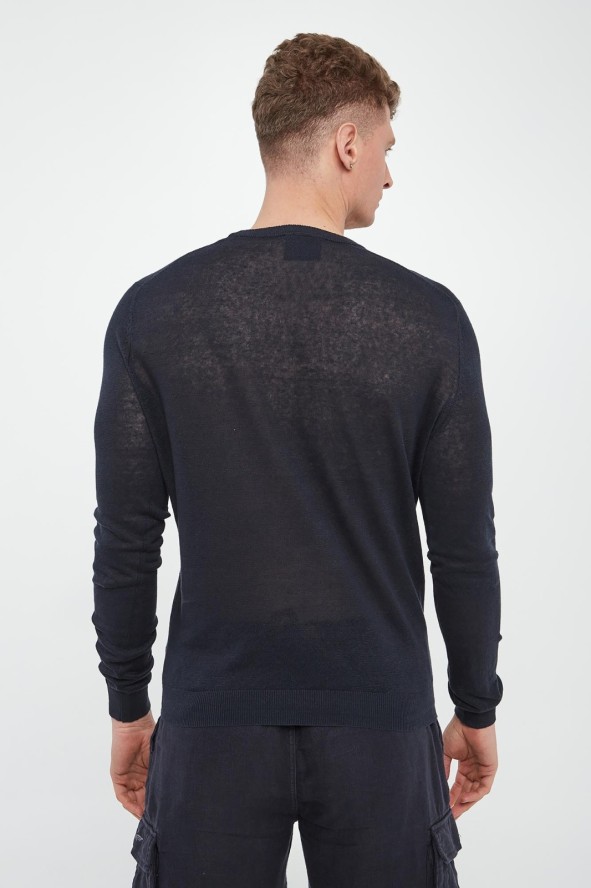 Sweter męski lniany AERONAUTICA MILITARE