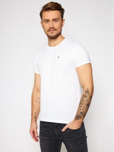 Tommy Jeans T-Shirt DM0DM04411 Biały Slim Fit