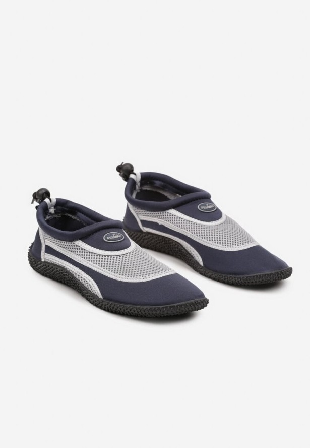 Granatowo-Szare Buty Sportowe do Wody z Siateczki z Elastyczną Podeszwą Camagia