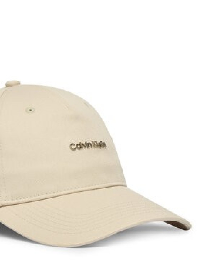 Calvin Klein Czapka z daszkiem Coton Twill Standard Logo Hw Cap LV04D5080G Beżowy