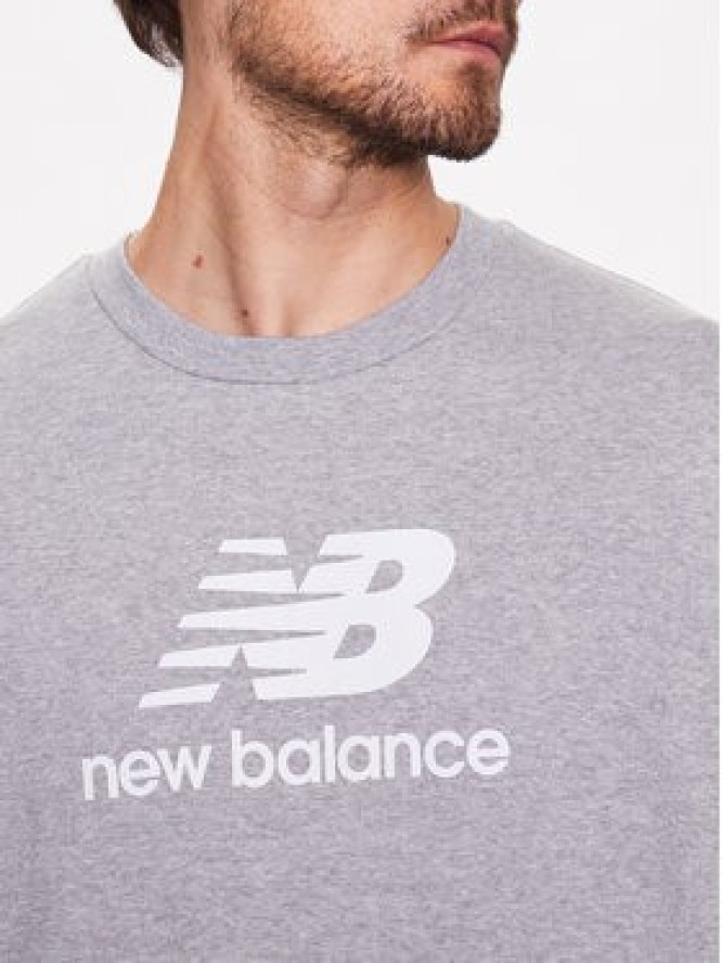New Balance Bluza MT31538 Szary Relaxed Fit