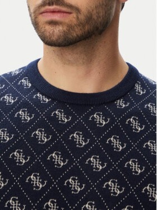 Guess Sweter M6YR11 Z0916 Granatowy Regular Fit