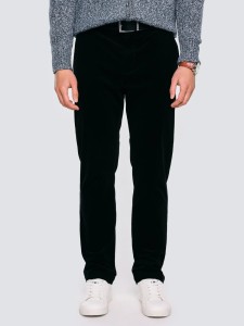 Spodnie męskie chinosy sztruks czarne Trevis 906