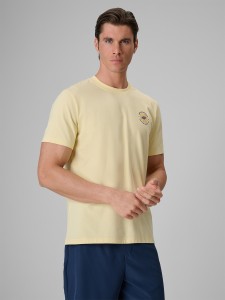4F T-shirt regular z nadrukiem męski - żółty M