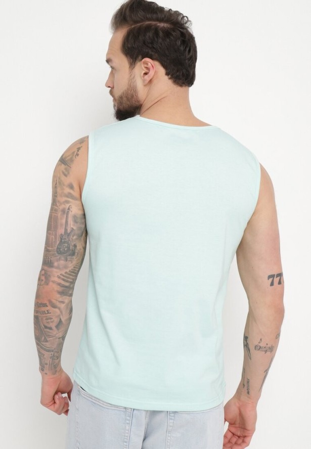 Miętowa Klasyczna Koszulka Tank Top Bez Rękawów Lakeana