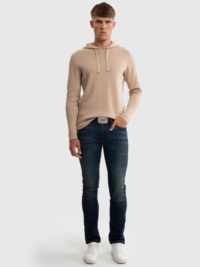 Jeansy męskie dopasowane granatowe Terry 563