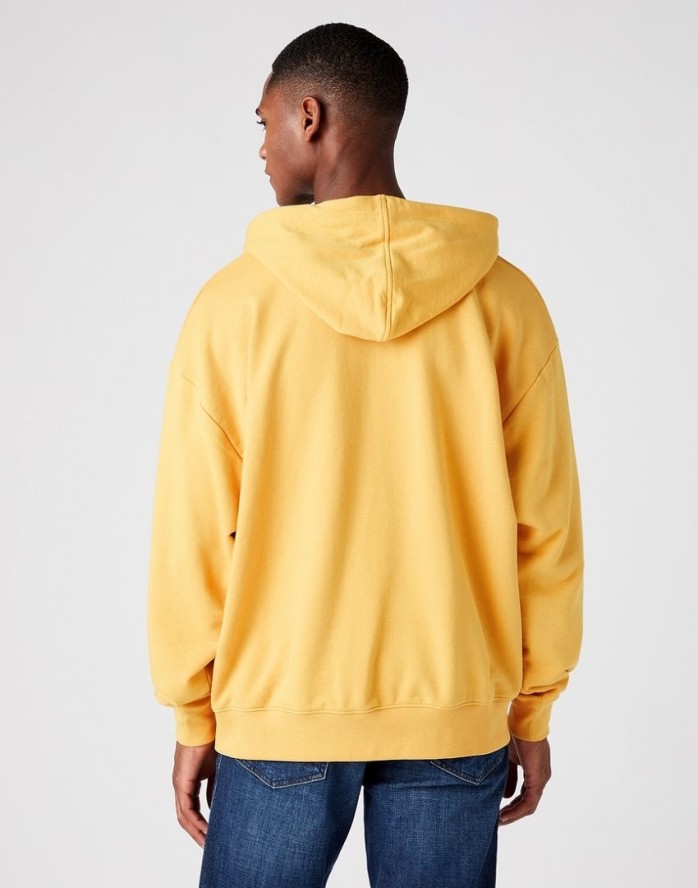 WRANGLER 75TH ANNI HOODIE MĘSKA BLUZA LOGO NADRUK YOLK YELLOW W645HTY23 112146186