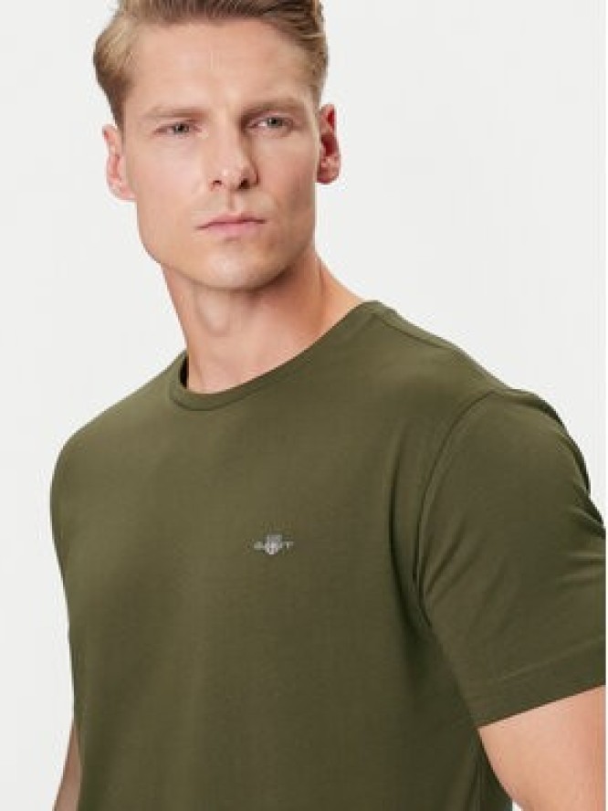 Gant T-Shirt Shield 2003184 Zielony Regular Fit