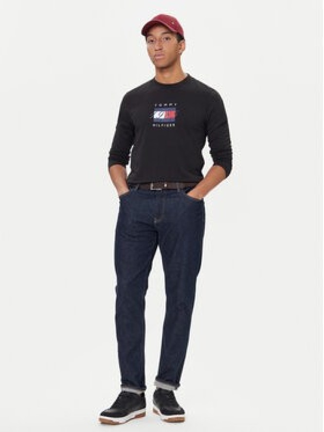 Tommy Hilfiger Longsleeve Linear Flag MW0MW41497 Czarny Regular Fit