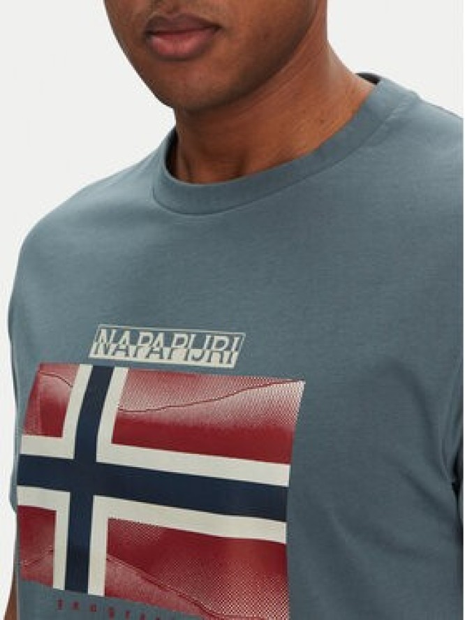Napapijri T-Shirt S-Lari NP0A4IE5G1Y1 Niebieski Regular Fit