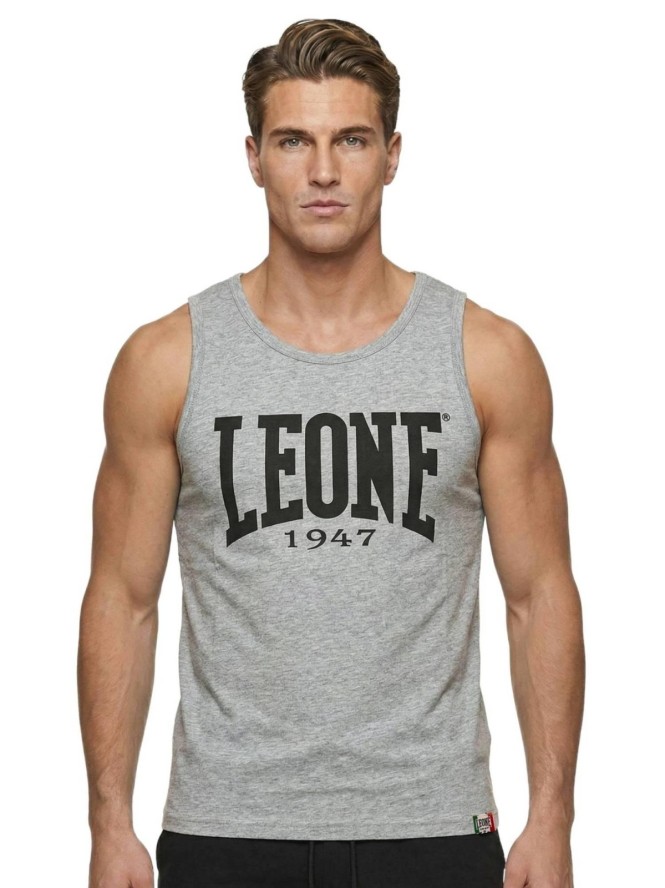 Koszulka męska Leone 1947 Apparel bez rękawów z dużym logo styl bokserski