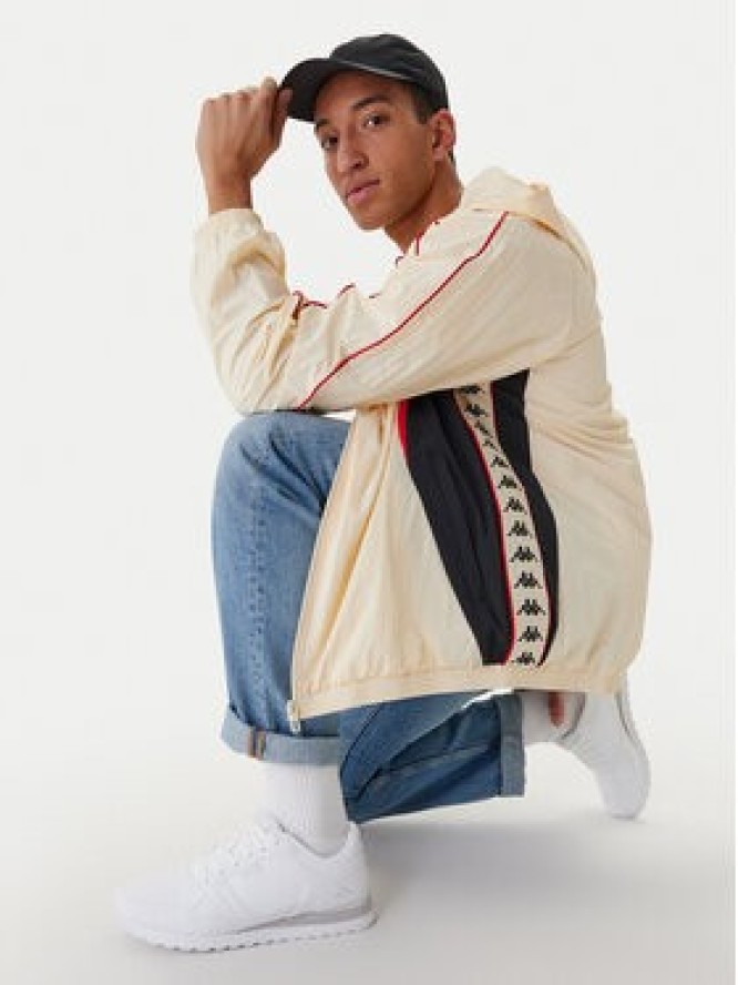 Kappa Wiatrówka Banda Silas 222 37222WW Écru Comfort Fit