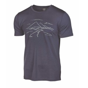 Ivanhoe t-shirt UW Ceasar Mountain for men - 100% extra fine merino wool - Blue