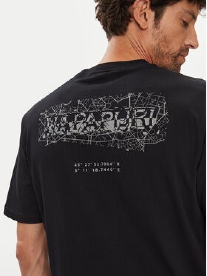 Napapijri T-Shirt S-Turrach NP0A893U Czarny Regular Fit