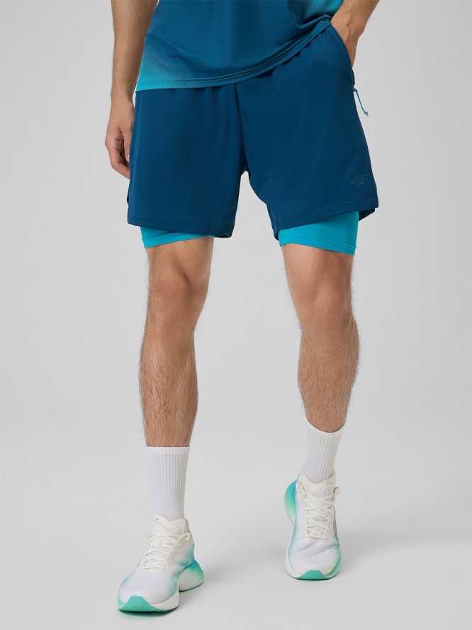 4F Spodenki treningowe szybkoschnące męskie - turkusowe M