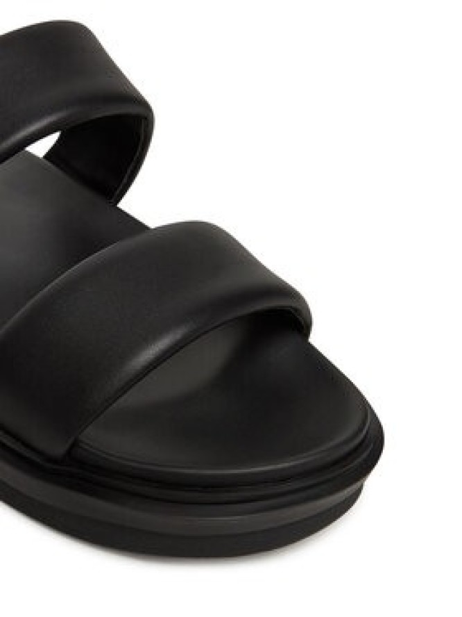 Calvin Klein Jeans Klapki Flat Molded Doublebar Sandal Lth YM0YM01226 Czarny