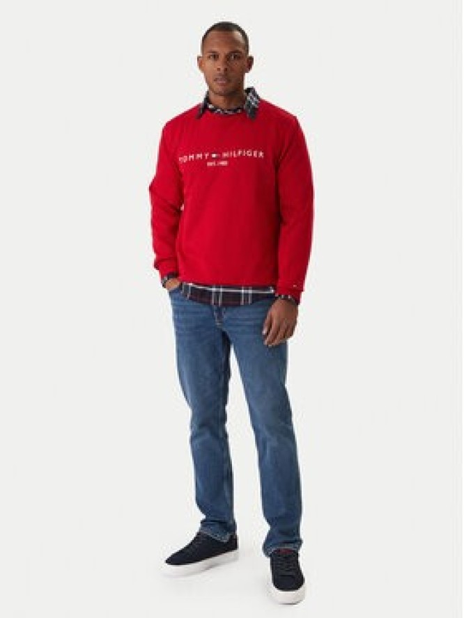 Tommy Hilfiger Bluza Logo MW0MW11596 Czerwony Regular Fit
