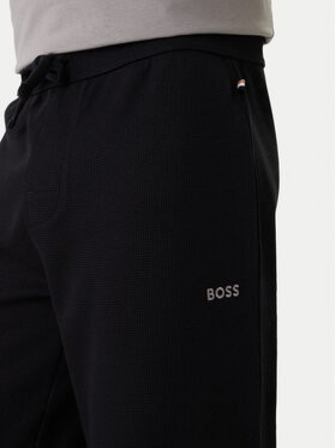 BOSS Spodnie dresowe Waffle 50535878 Czarny Regular Fit