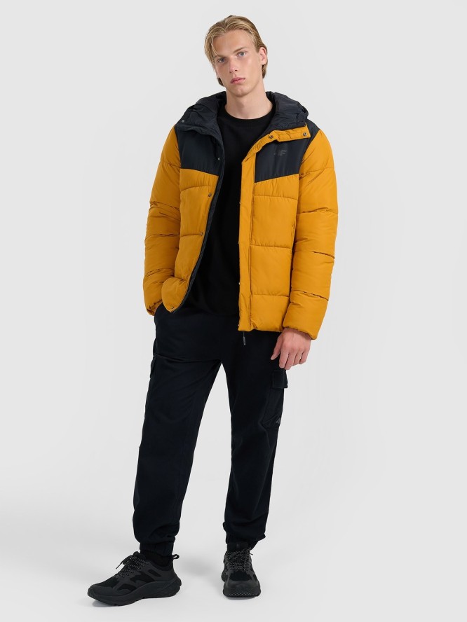 4F Kurtka puchowa z wypełnieniem syntetycznym męska - żółta S