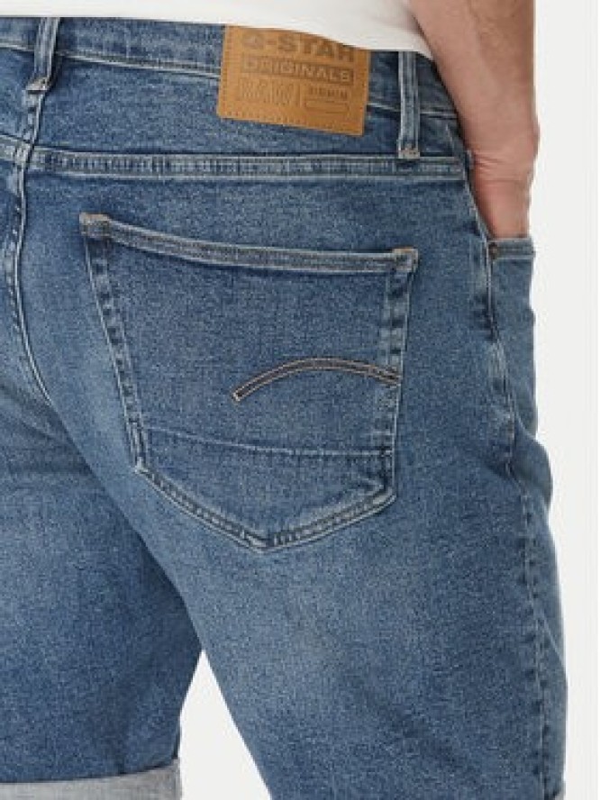 G-Star Raw Szorty jeansowe 3301 D10481 D634 H096 Niebieski Slim Fit