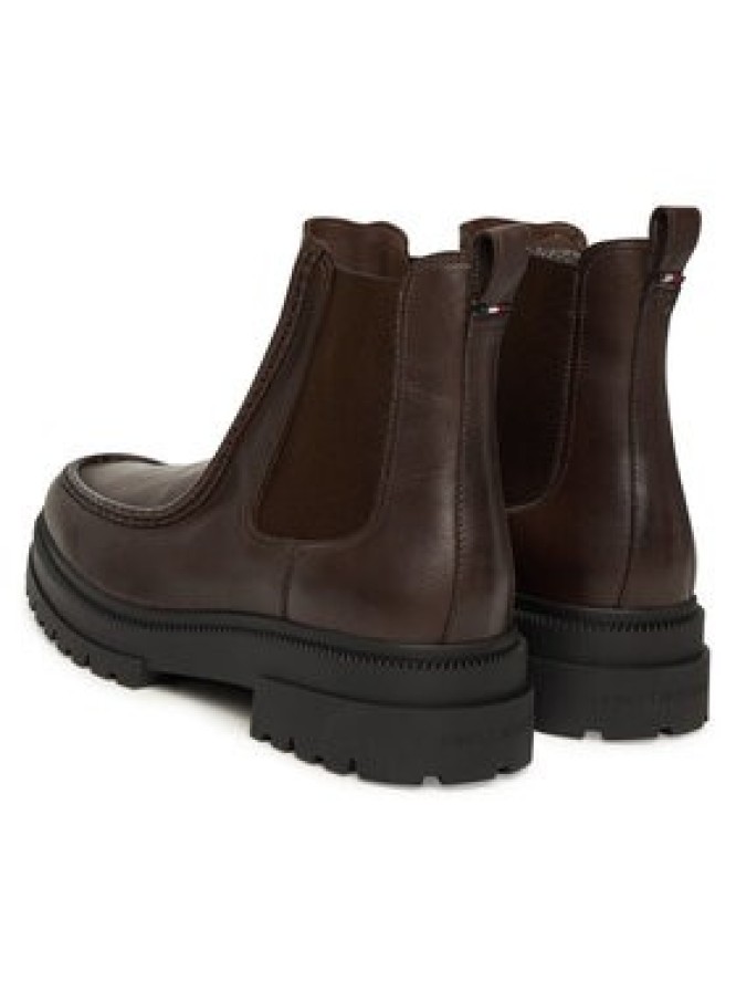 Tommy Hilfiger Sztyblety Th Chunky Dress Casual Chel FM0FM05763 Brązowy