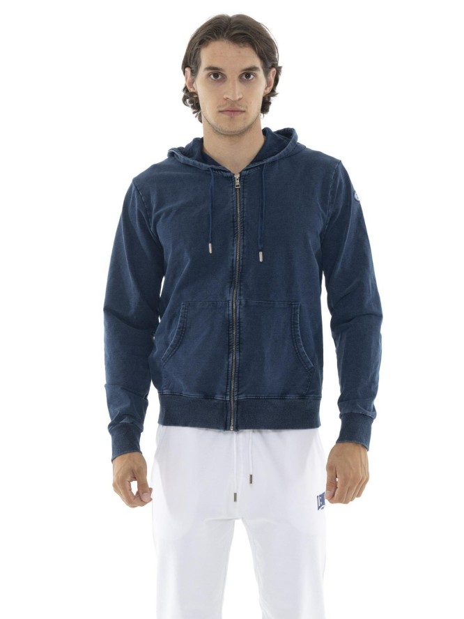 Leone Denim Bluzy z kapturem zapinane na zamek dla mężczyzn