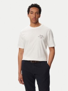 Tommy Hilfiger T-Shirt Script Stack MW0MW43224 Biały Regular Fit
