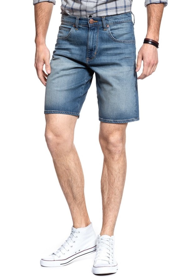 KRÓTKIE SPODENKI WRANGLER REGULAR SHORT GREEN LAGOON W15UX475C 112127159