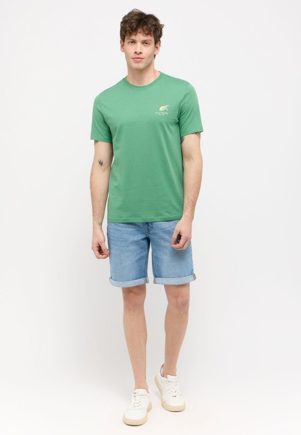 MĘSKA KOSZULKA MUSTANG Austin T-shirt LOGO Deep Grass Green 1015072 6333