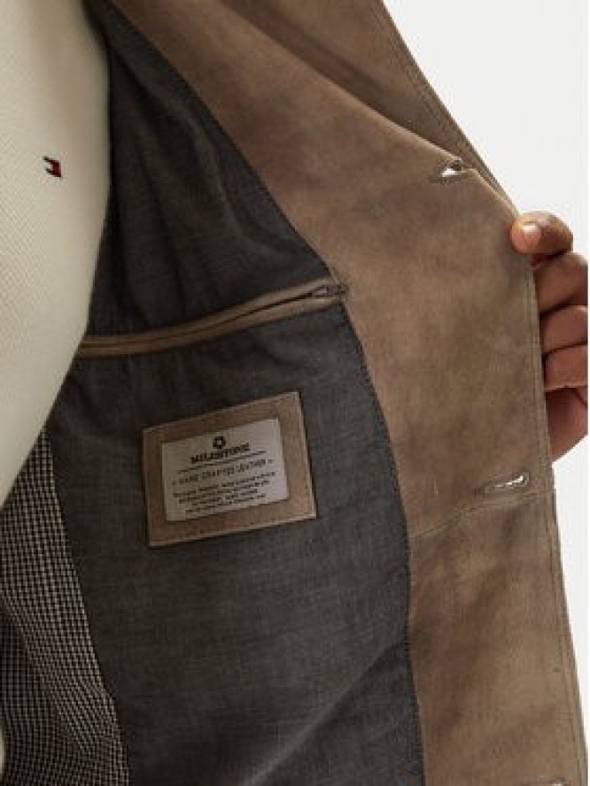 Milestone Kurtka skórzana Adrian 611631 60730 Beżowy Regular Fit