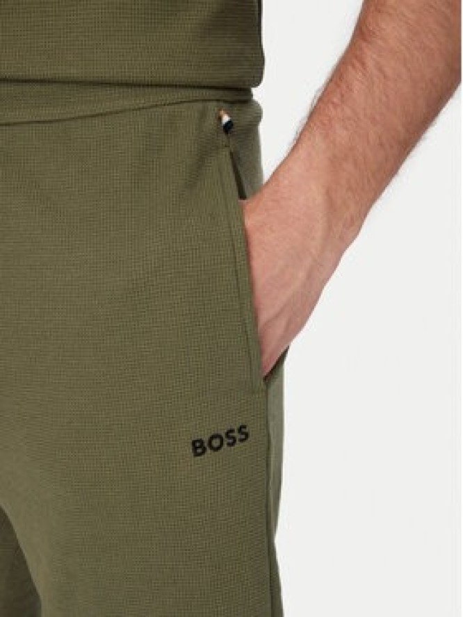 BOSS Szorty sportowe Waffle 50535884 Zielony Regular Fit