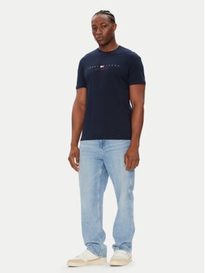Tommy Jeans T-Shirt Flag Linear DM0DM21911 Granatowy Regular Fit