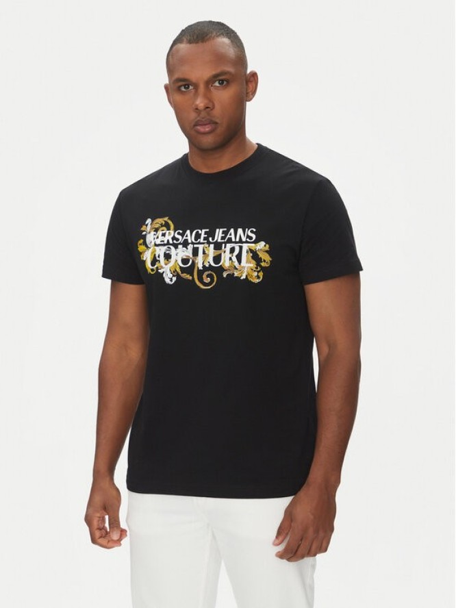 Versace Jeans Couture T-Shirt 78GAHC05 Czarny Regular Fit
