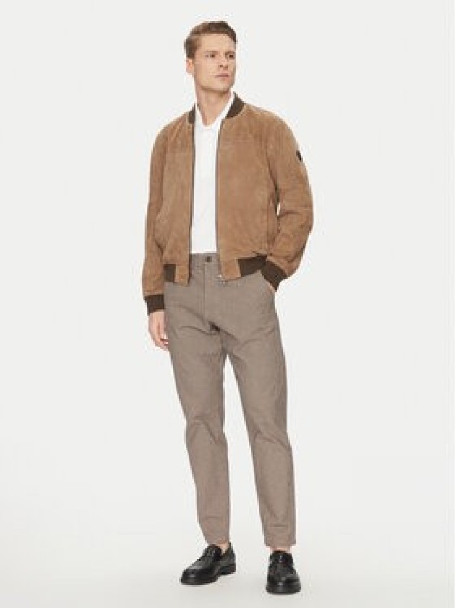 JOOP! Kurtka skórzana 17 Pios 80000774 Beżowy Regular Fit