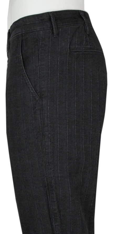 Jeansowe Spodnie Otto Kern - Czarne w Delikatny Prążek